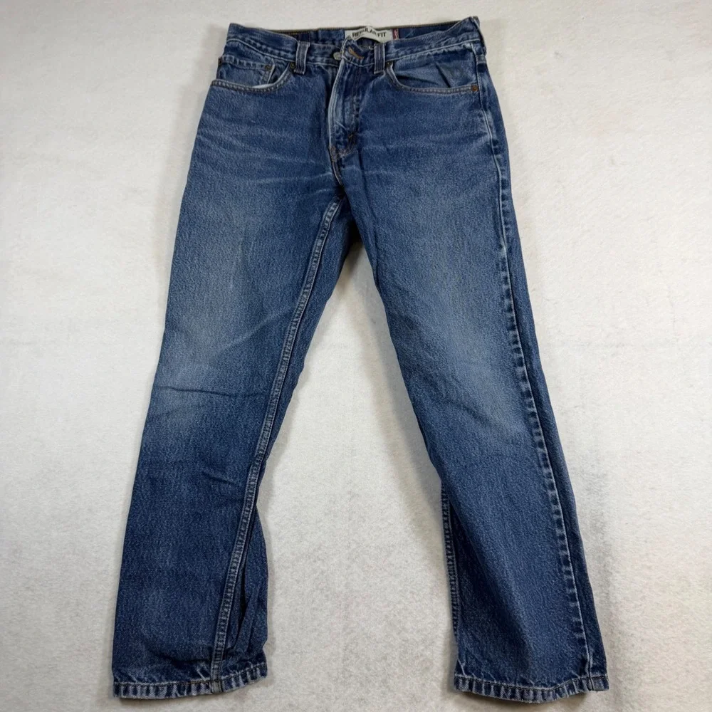 Levis 505 Regular Fit Straight Leg Blue Denim Jeans Mens W31 L30 Medium Wash